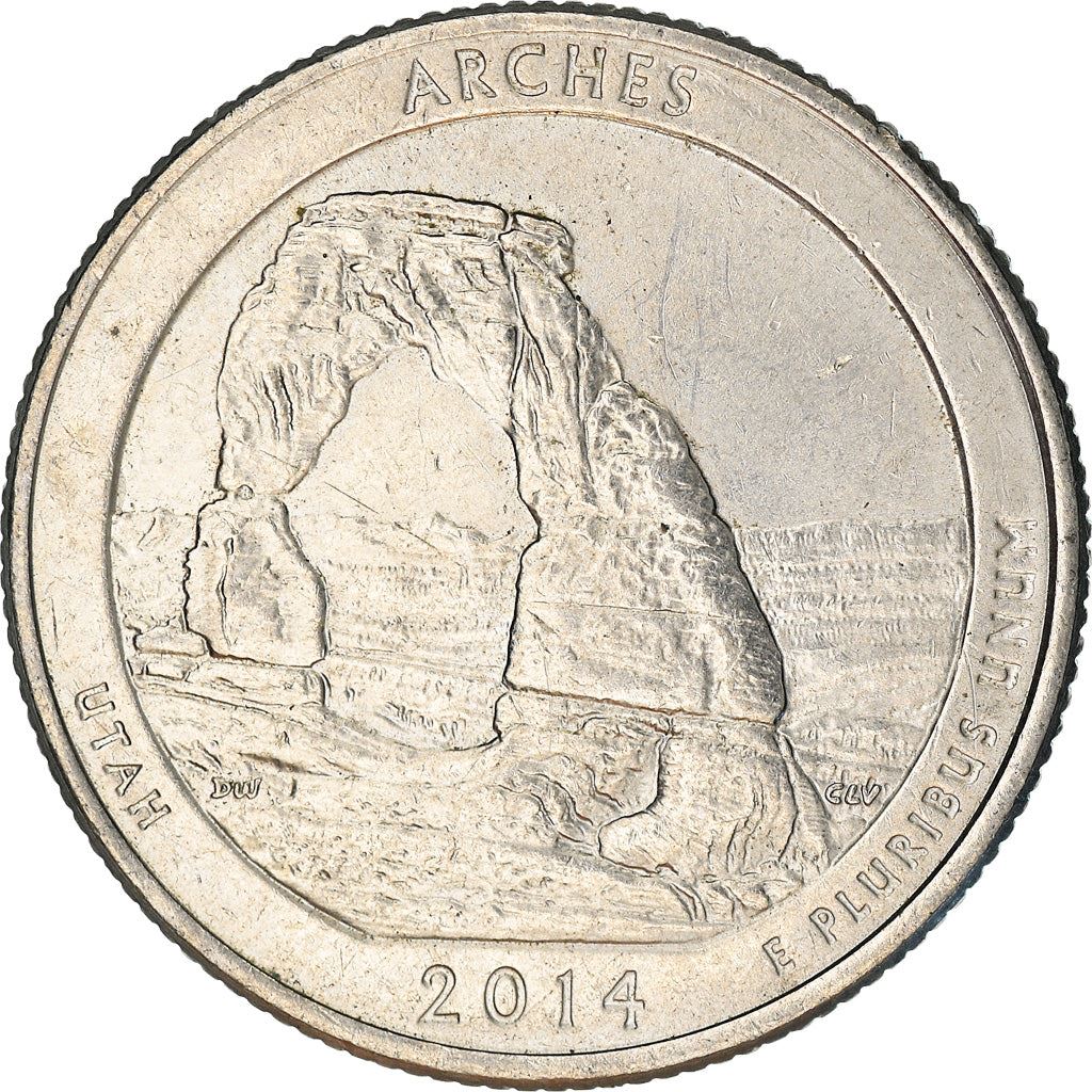 United States | 1/4 Dollar Coin | Arches National Park | Km:568 | 2014
