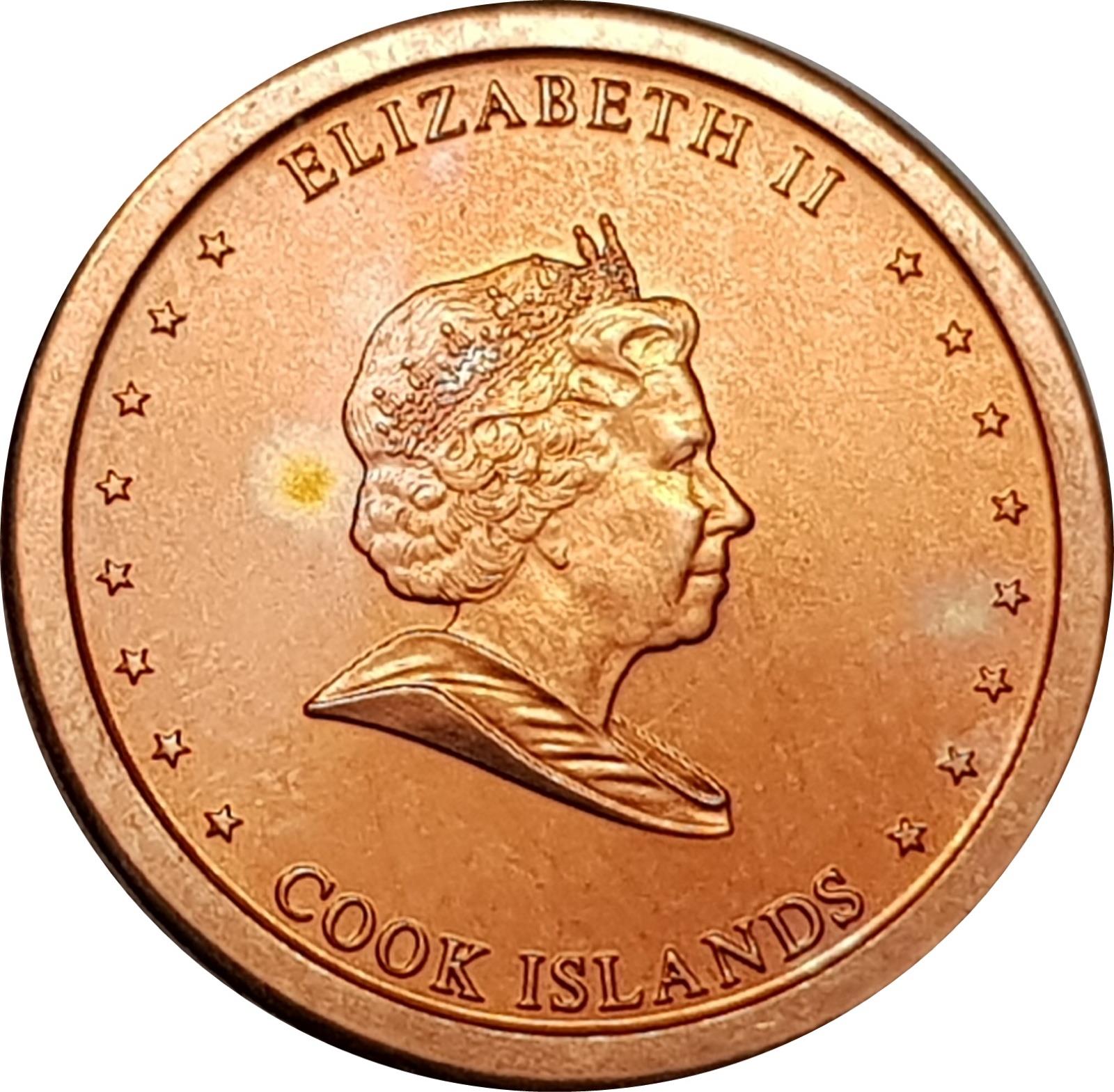 Cook Islands | 1 Cent Coin | Elizabeth II | Hula Dancer | KM:756 | 2010