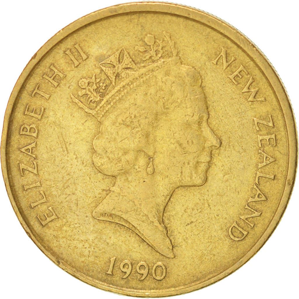 New Zealand | 2 Dollars Coin | Elizabeth II | White Heron | Kotuku | Km:79 | 1990 - 1998