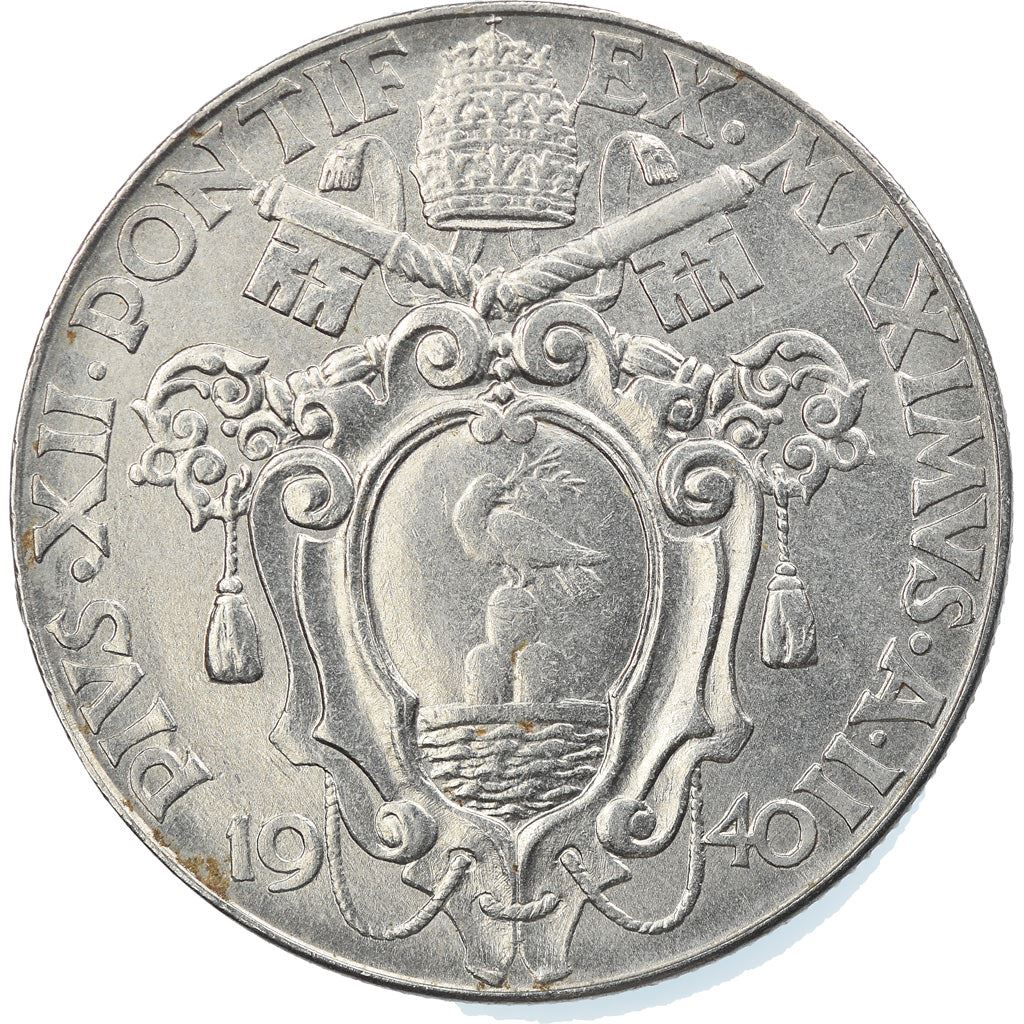 Vatican City | 2 Lire Coin | Pius XII | Km:27A | 1940 - 1941