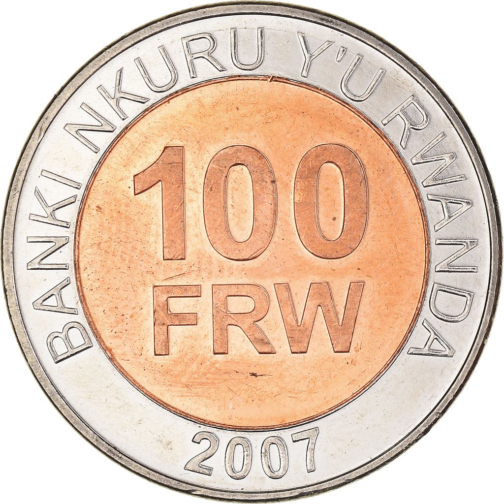 Rwanda | 100 Amafaranga Coin | Sorghum | Coffee Plant | Basket | Km:32 | 2007