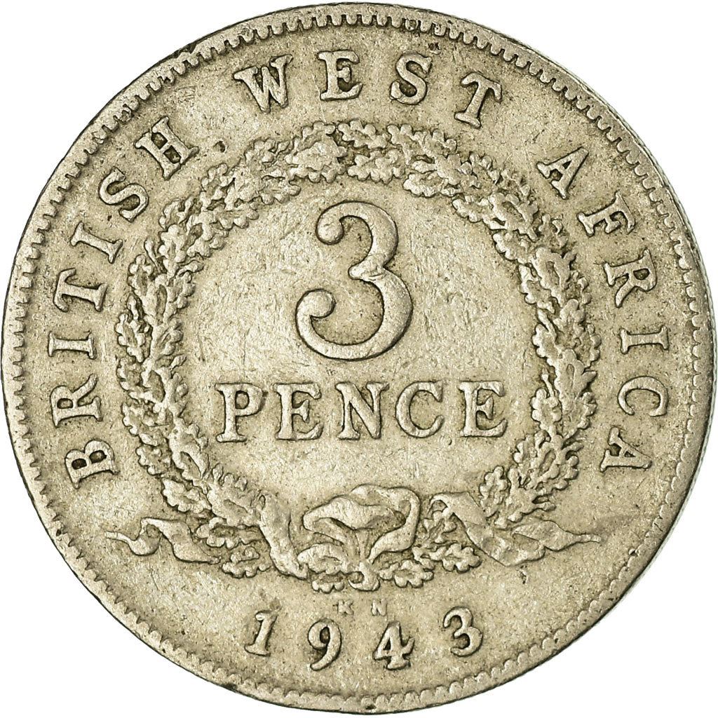 British West Africa | 3 Pence Coin | George VI | Wreath | Km:21 | 1938 - 1947