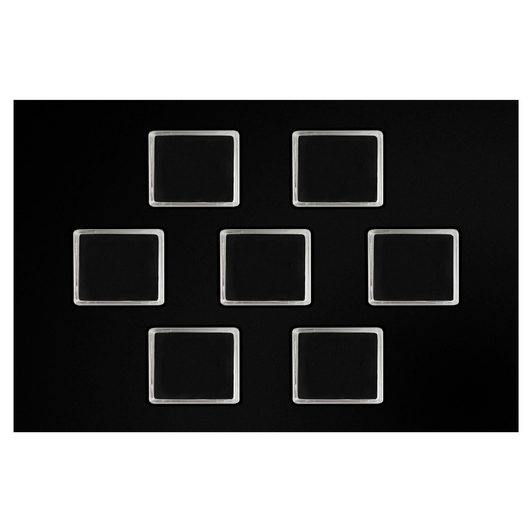 M-BOX Coin Box | Box for Presenting Coins in Square Capsules | 4 Sizes - XS to L | 12 Compartment Variations - 1 to 20