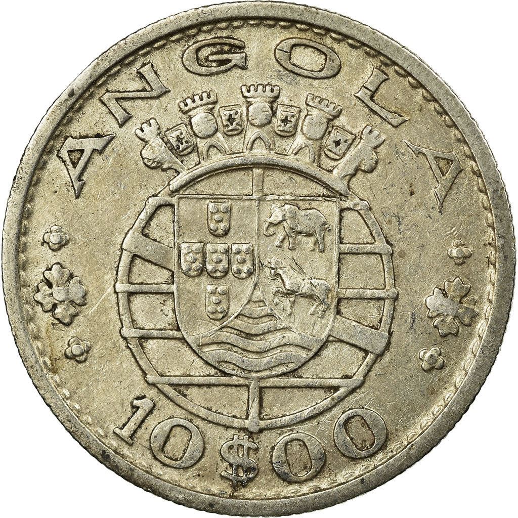 Angola | 10 Escudos Coin | Horse | Elephant | Shield | Km:73 | 1952 - 1955
