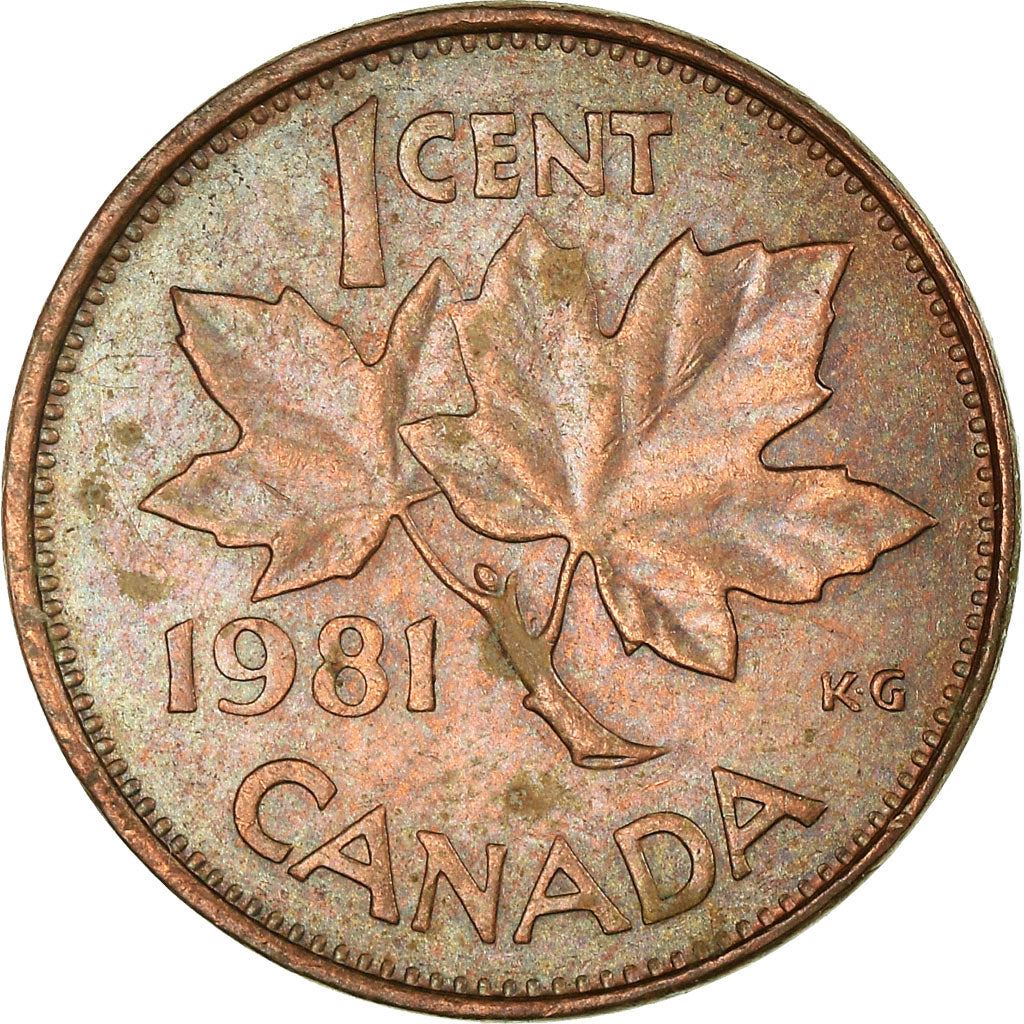 Canada | 1 Cent Coin | Bronze | 2nd portrait | KM:127 | 1980-1981