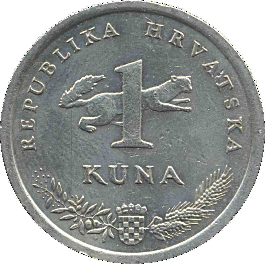 Croatia 1 Kuna Coin | Marten | Nightingale Bird | KM20 | 1994 - 2020