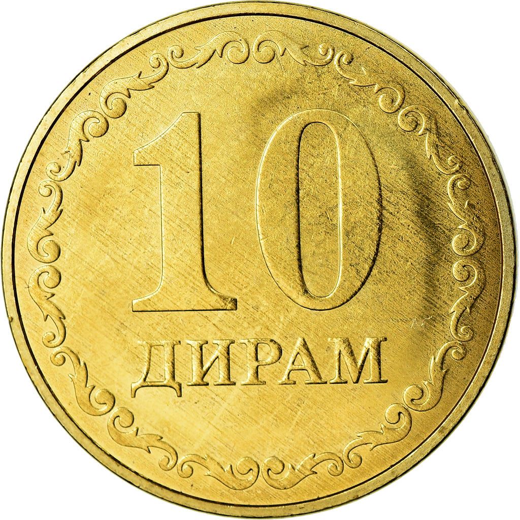 Tajikistan | 10 Diram Coin | Sunrise | Wheat | Cotton | Km:53 | 2019 - 2020