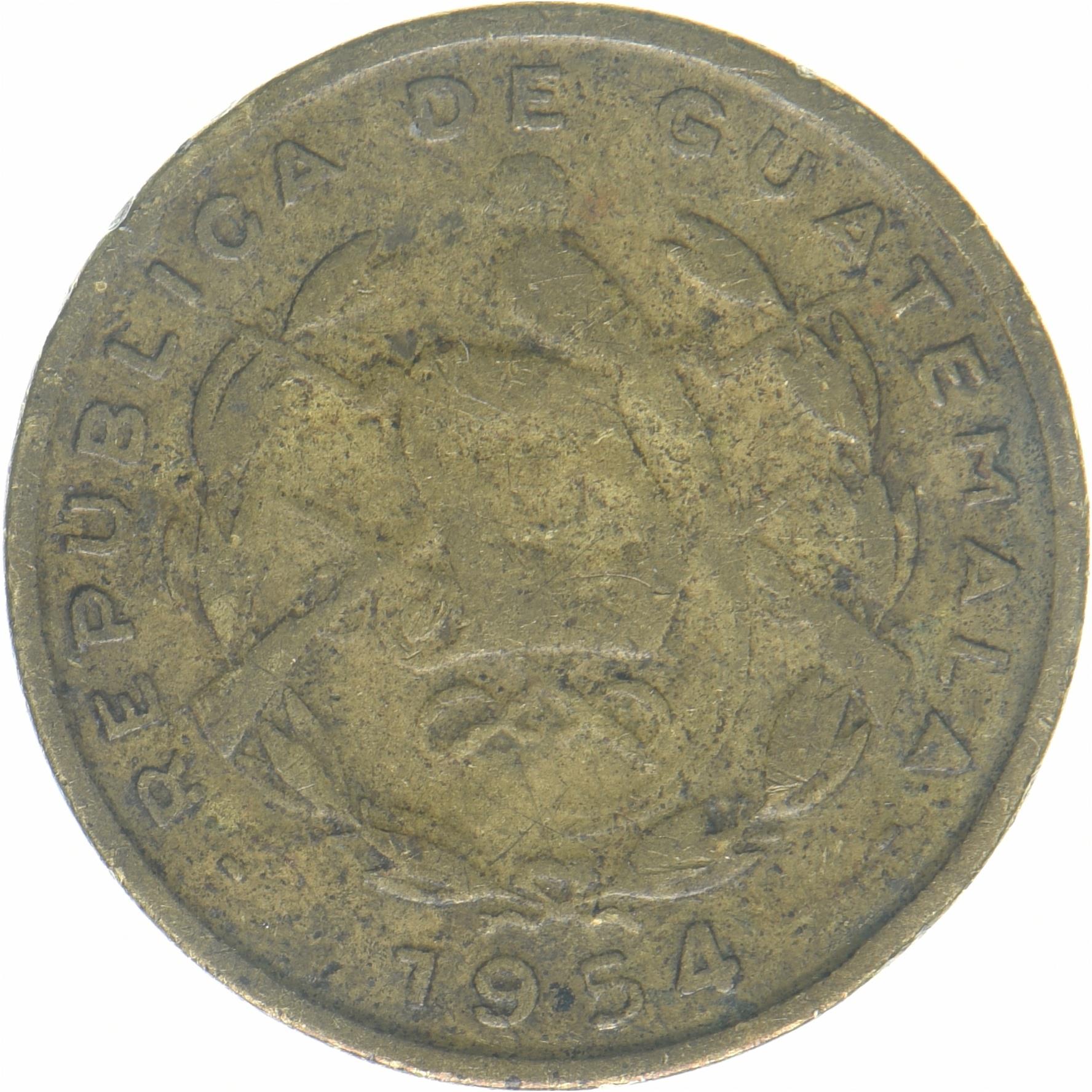 Guatemala | 1 Centavo Coin | Fray Bartolomé | Km:254 | 1949 - 1954