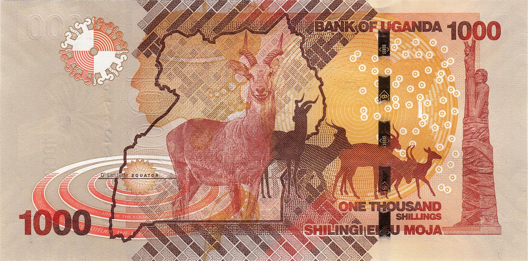 Uganda | 1000 Shillings Banknote | 2010 - 2024 | Nature | Antelope
