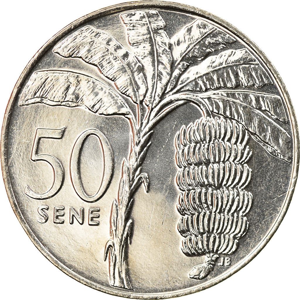 Samoa | Moneda de 50 Sene | Malietoa Tanumafili II | Planta de Banano | KM:134 | 2002 - 2010