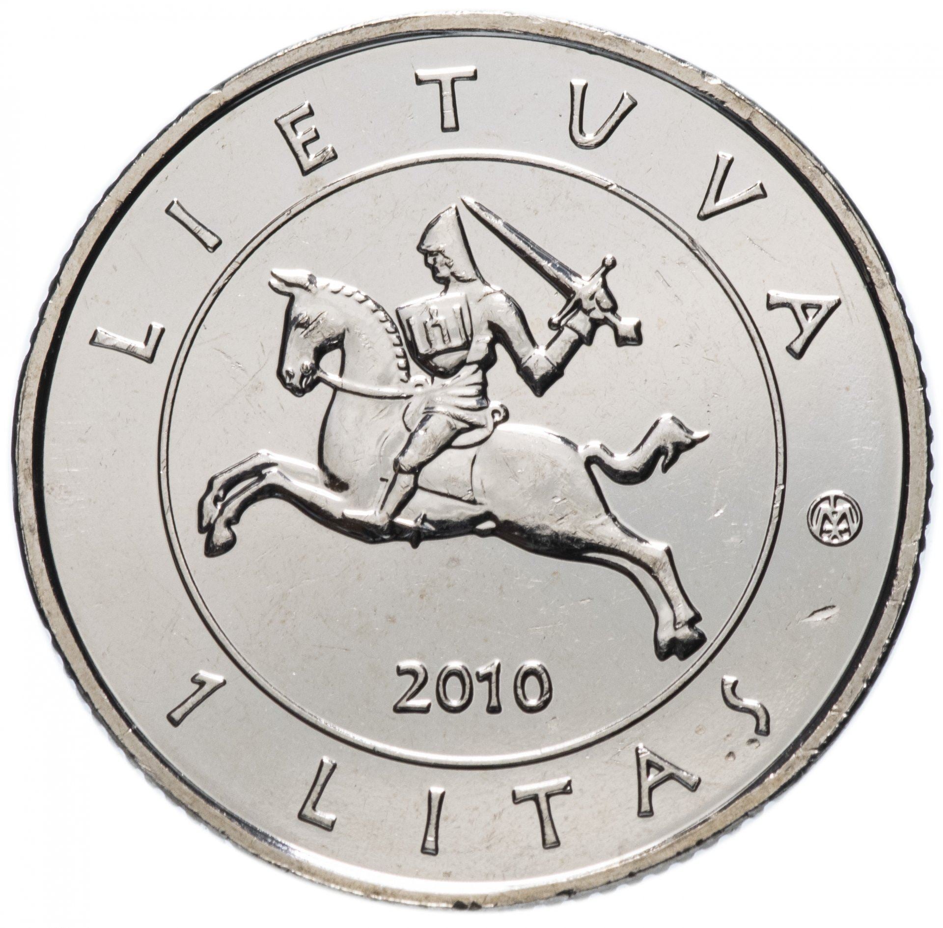 Lithuania | 1 Litas Coin | Battle of Grunwald | Km:172 | 2010