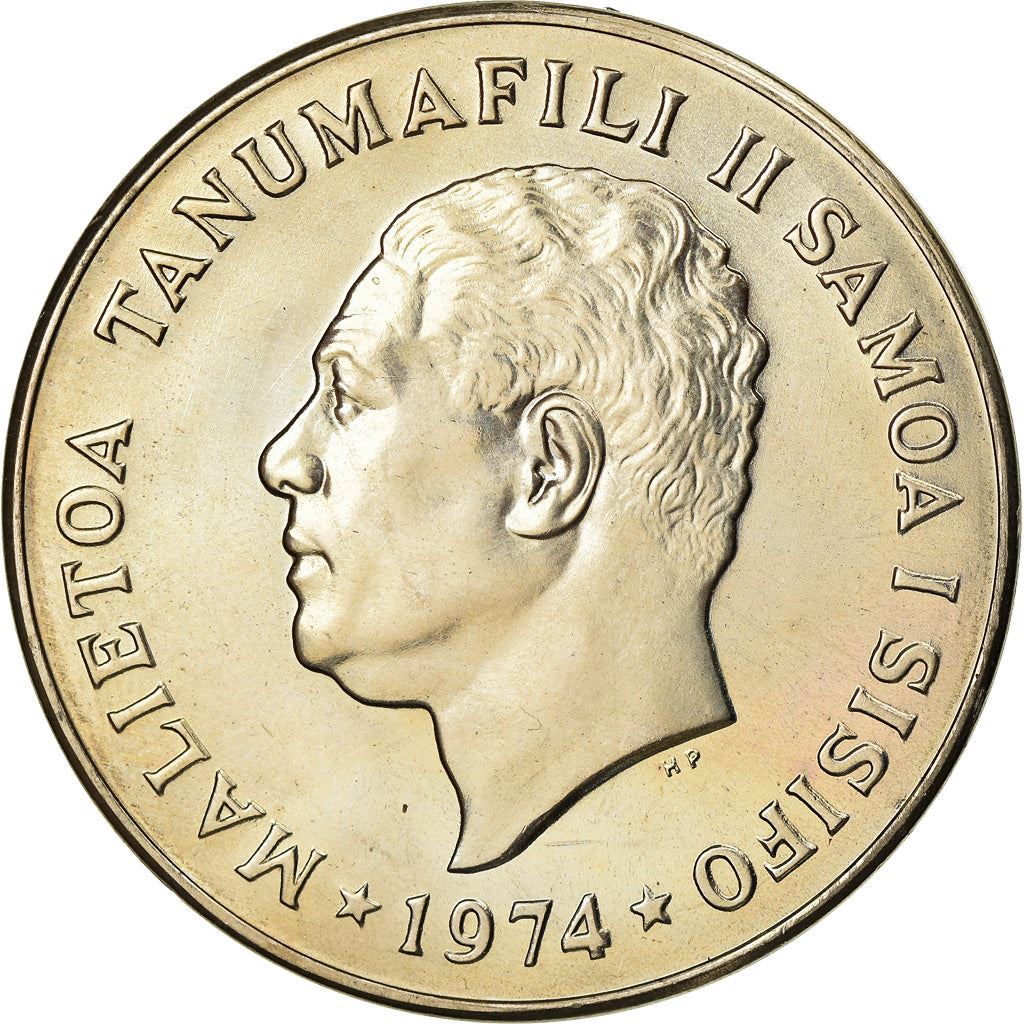 Samoa | 1 Tala Münze | Malietoa Tanumafili II | Kokospalme | KM:19 | 1974
