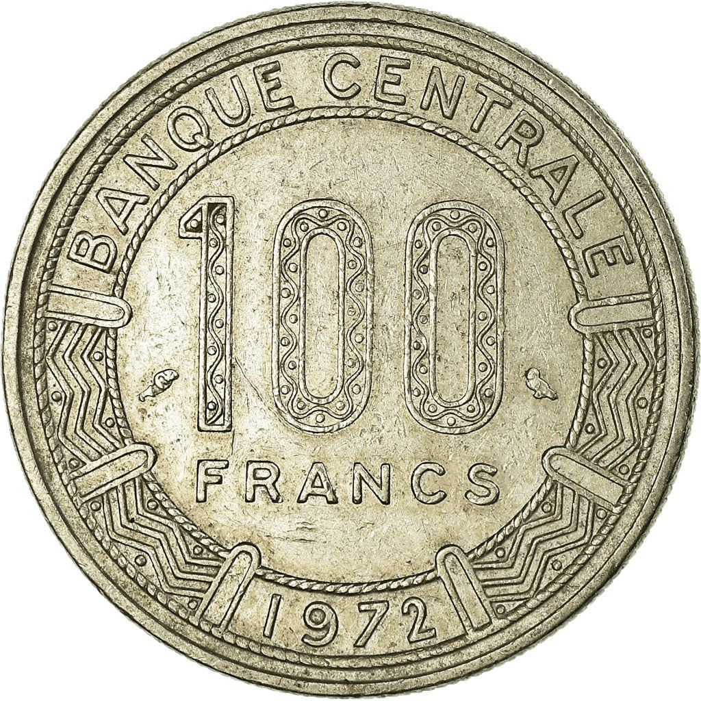 Central African Republic | 100 Francs Cfa Coin | Antelope | Km:6 | 1971 - 1972