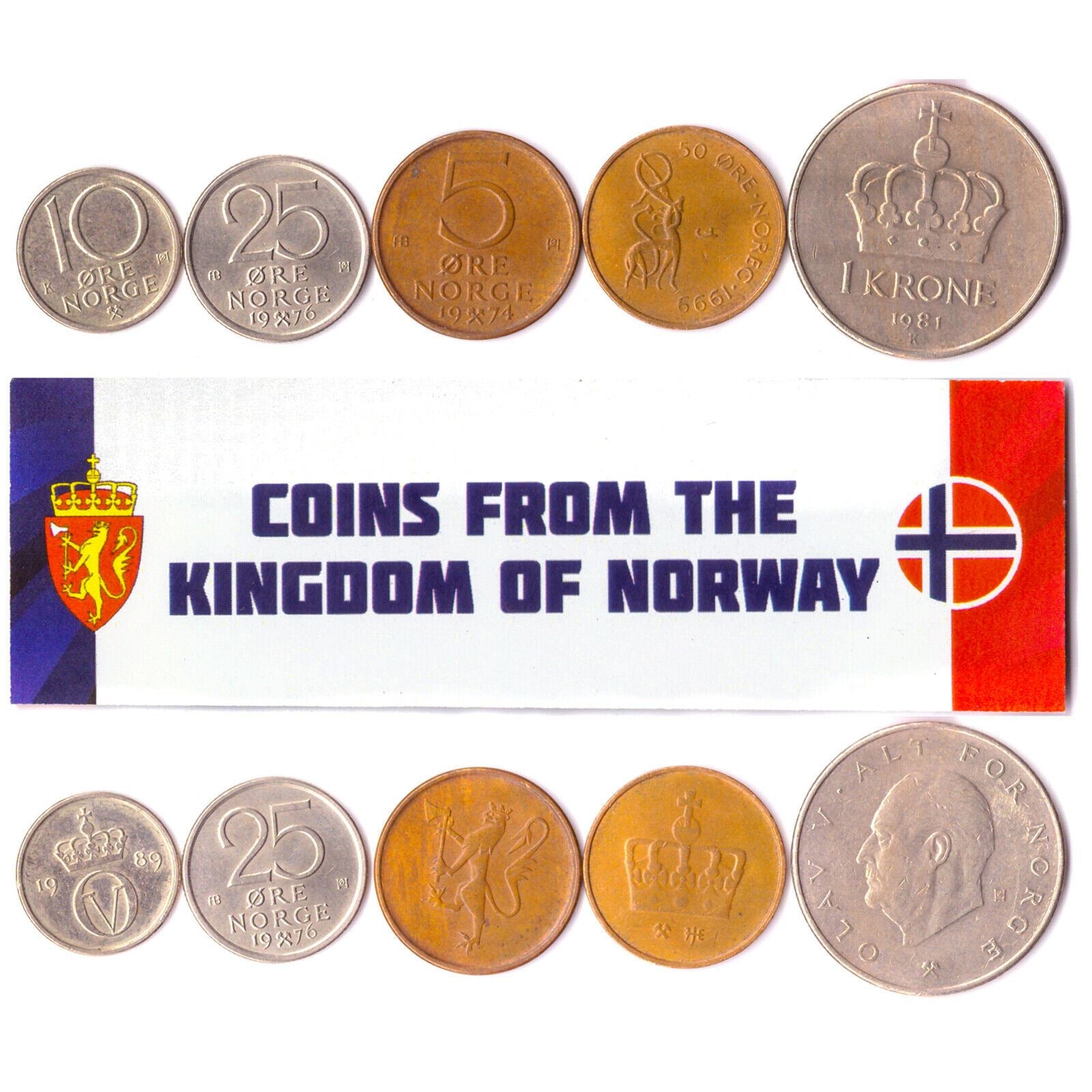 5 Mixed Coins From Norway | 1958 - 2018