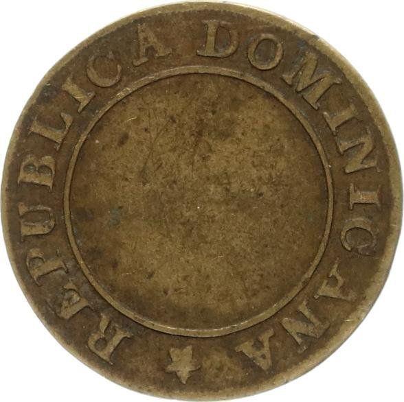 Dominican Republic | 1/4 Real Coin | Brass | Km:2 | 1848