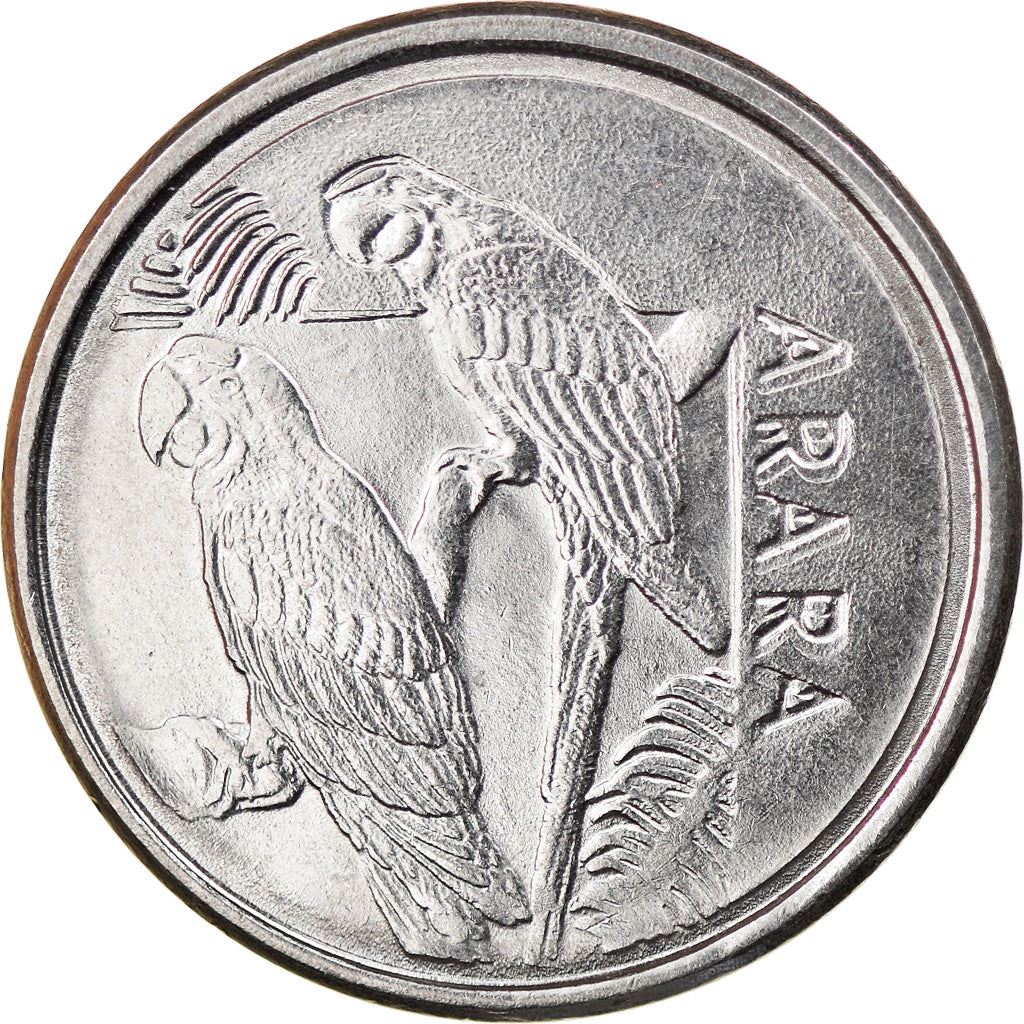 Brazil | 5 Cruzeiros Reais Coin | Macaw parrots | Km:627 | 1993 - 1994