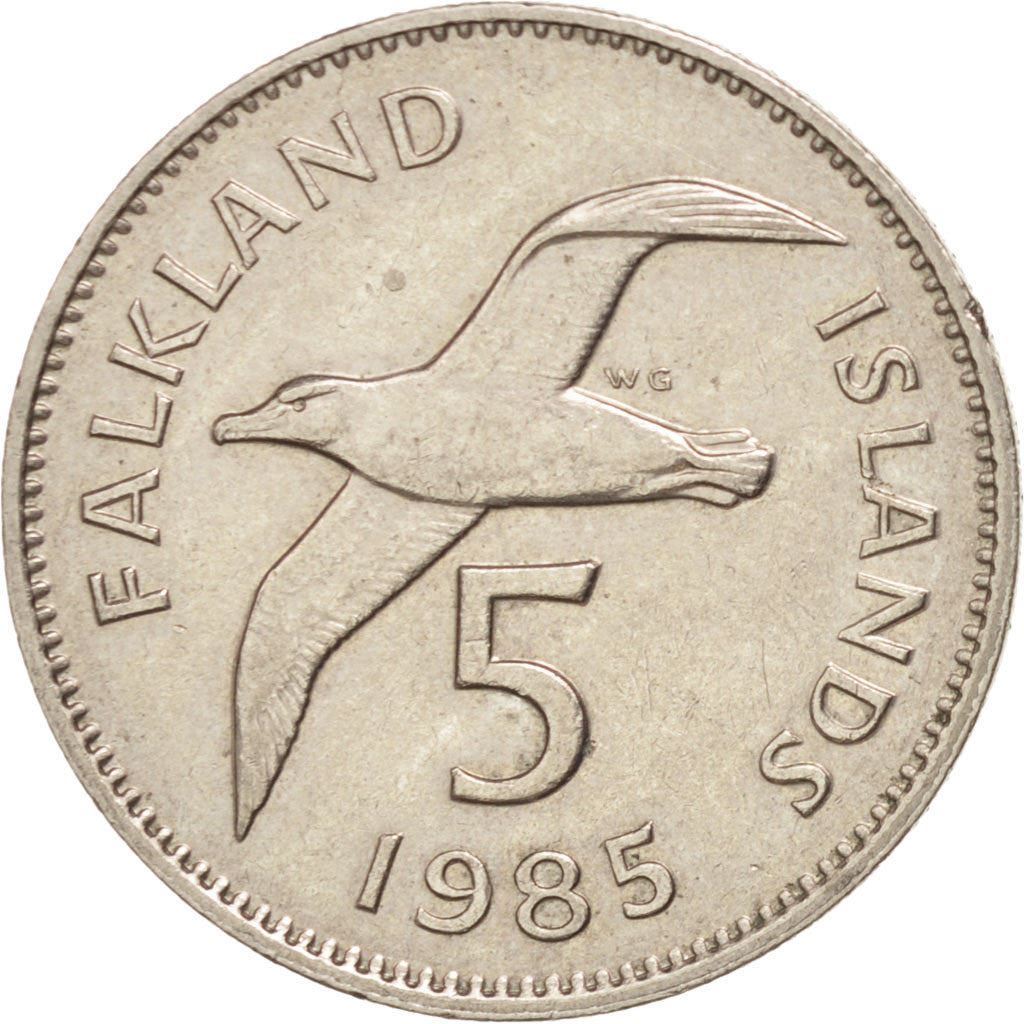 Falkland Islands | 5 Pence Coin | Black-browed albatross | Km:4.1 | 1974 - 1992