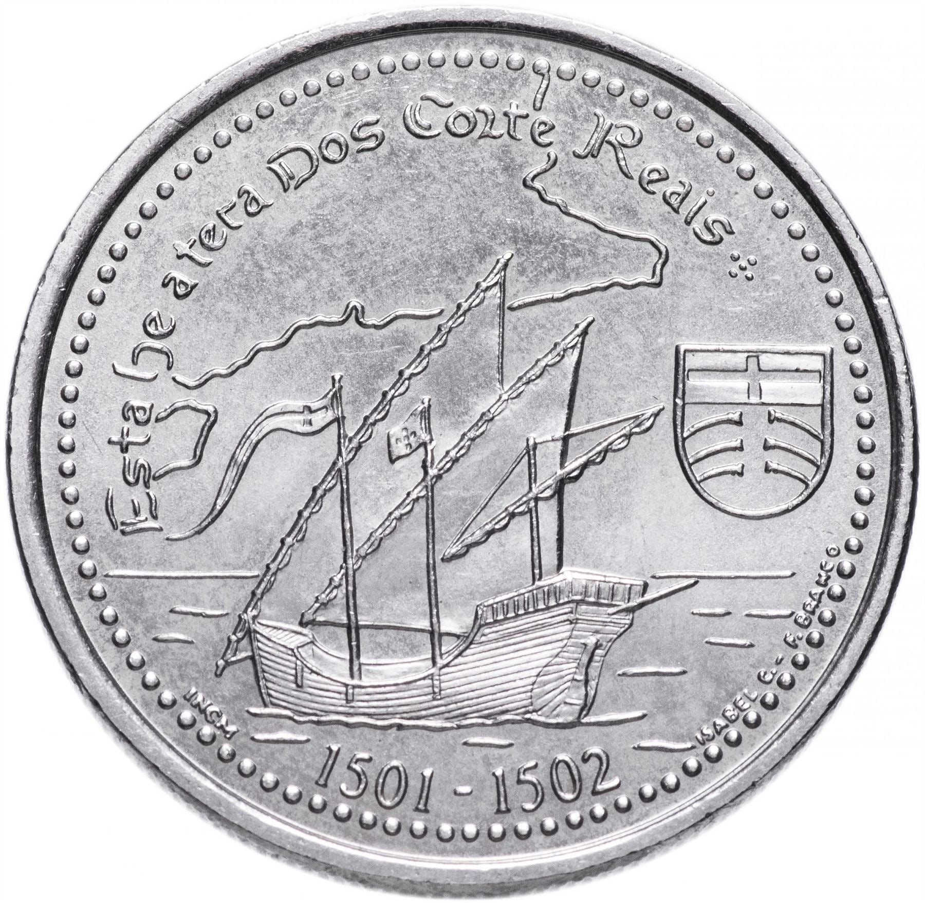 Portugal | 200 Escudos Coin | Terra do Lavrador | Whale | Compass | Ship | KM728 | 2000