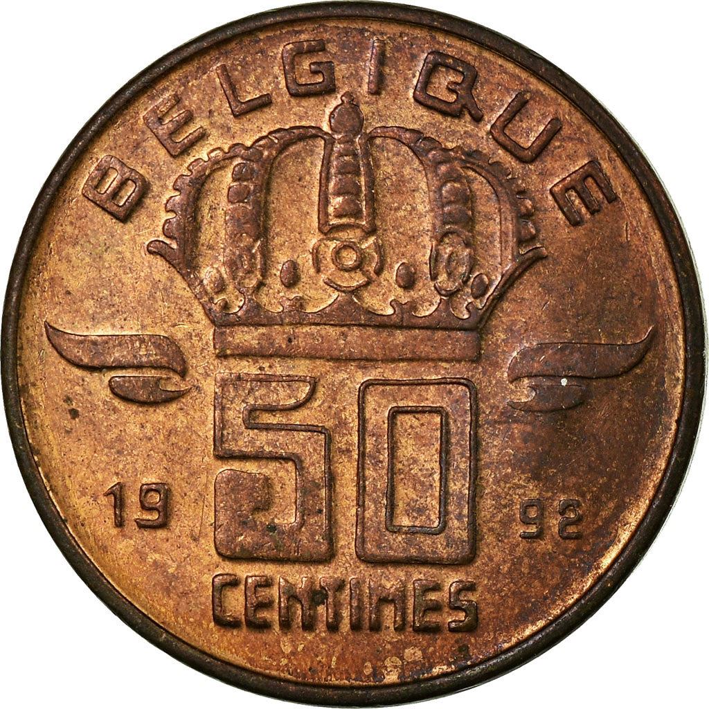 Belgian Coin 50 Centimes - Baudouin I | Miner | Mining Lamp | KM148 | 1955 - 2001
