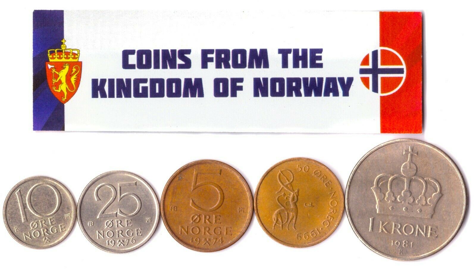 5 Mixed Coins From Norway | 1958 - 2018