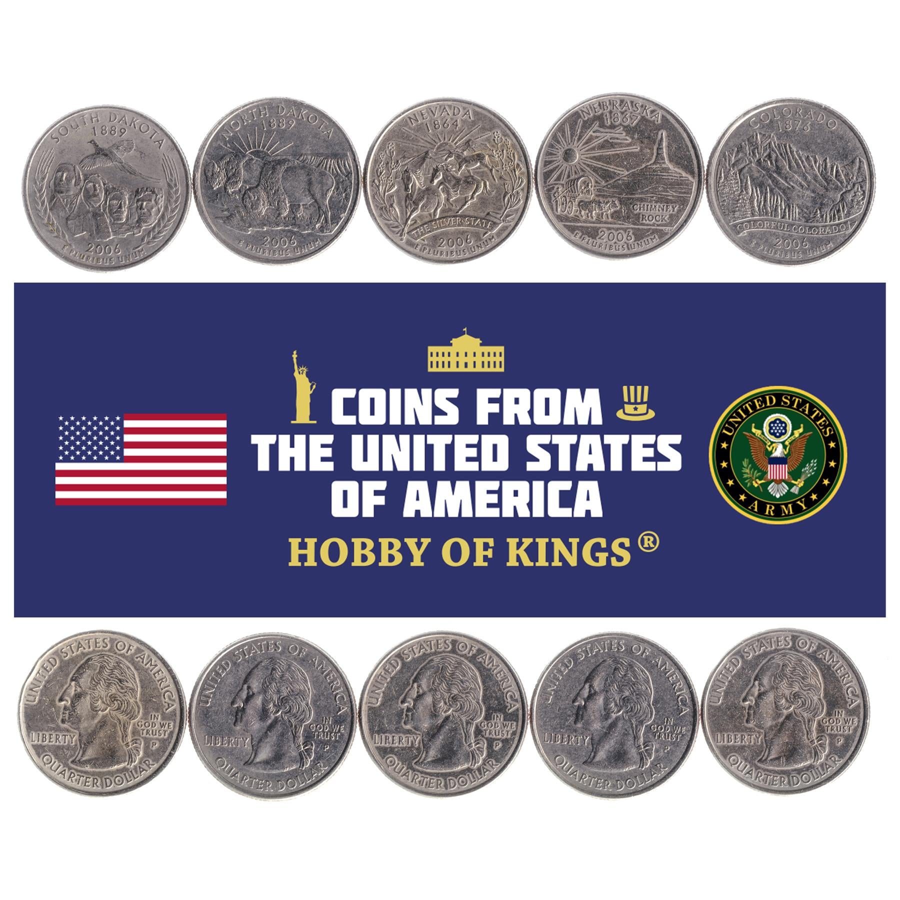 United States | 5 Coin Set | 1/4 Dollar | 2006