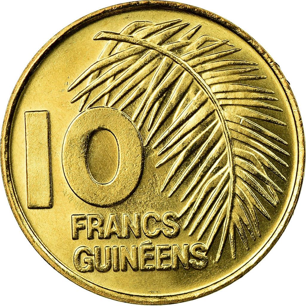 Guinea | 10 Francs Guineens Coin | Palm leaf | Km:52 | 1985