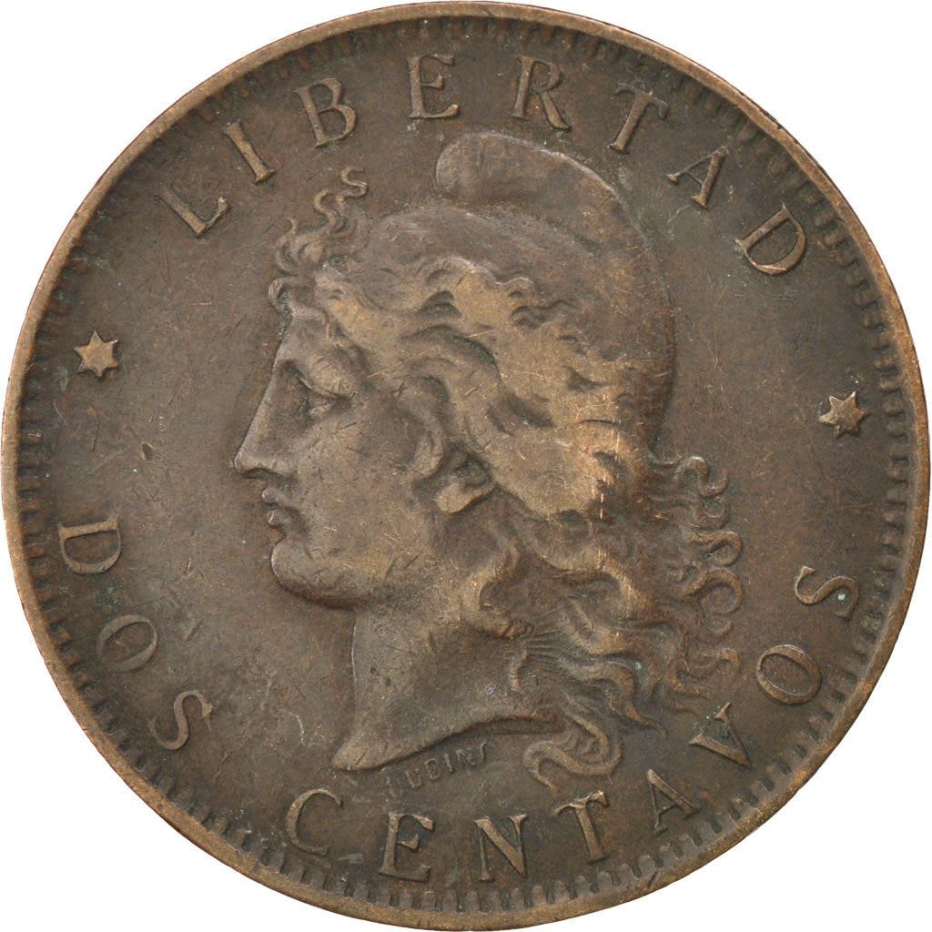 Argentina | 2 Centavos Coin | Phrygian cap | Km:33 | 1882 - 1896