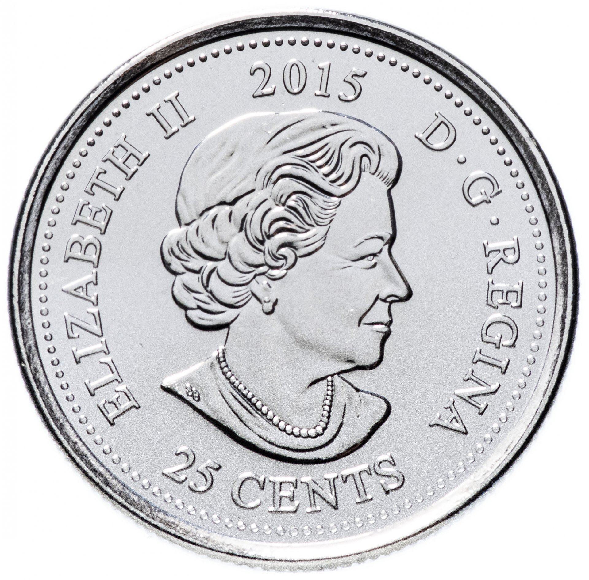 Canada | 25 Cents Coin | Poppy | Nickel plated steel | KM:1852.1 | 2015