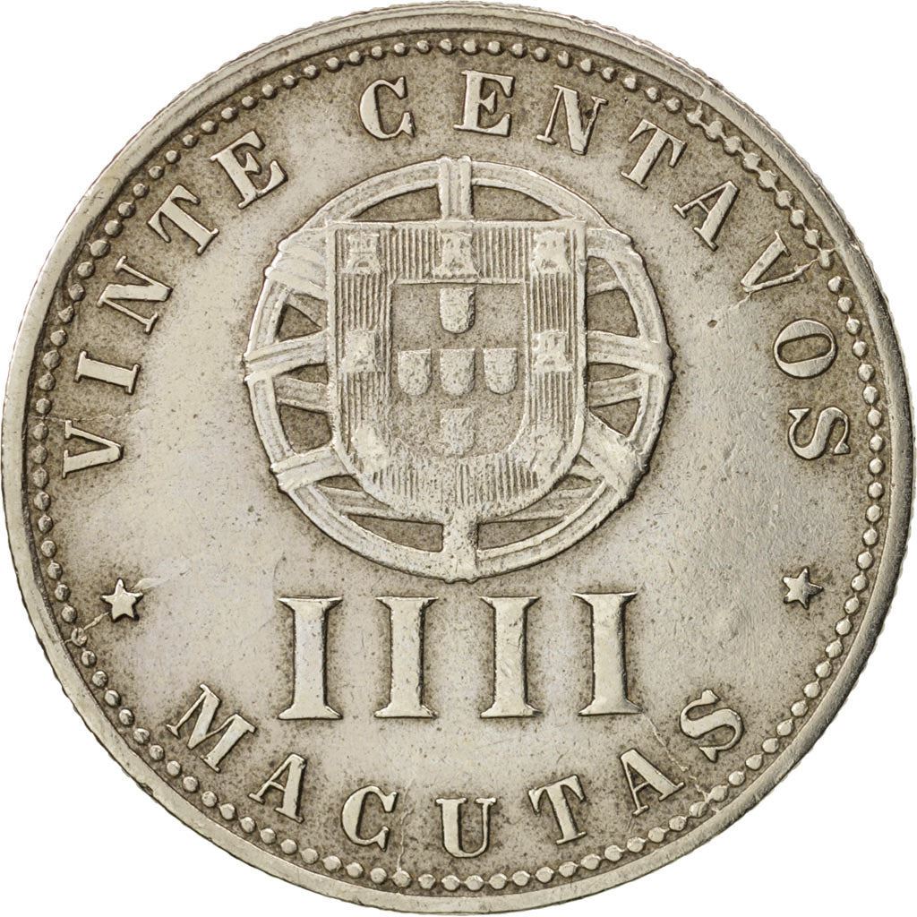 Angola | 20 Centavos / 4 Macutas Coin | Libertine | Km:68 | 1927 - 1928
