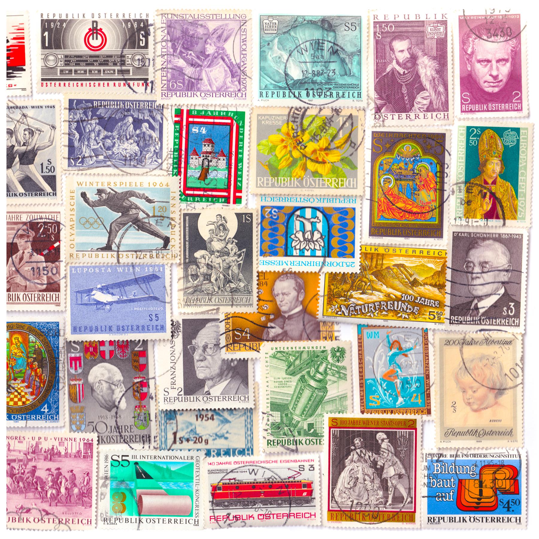 Austrian Postage Stamps | Unique Mail Marks | Austria Postmarks | Used Off Paper