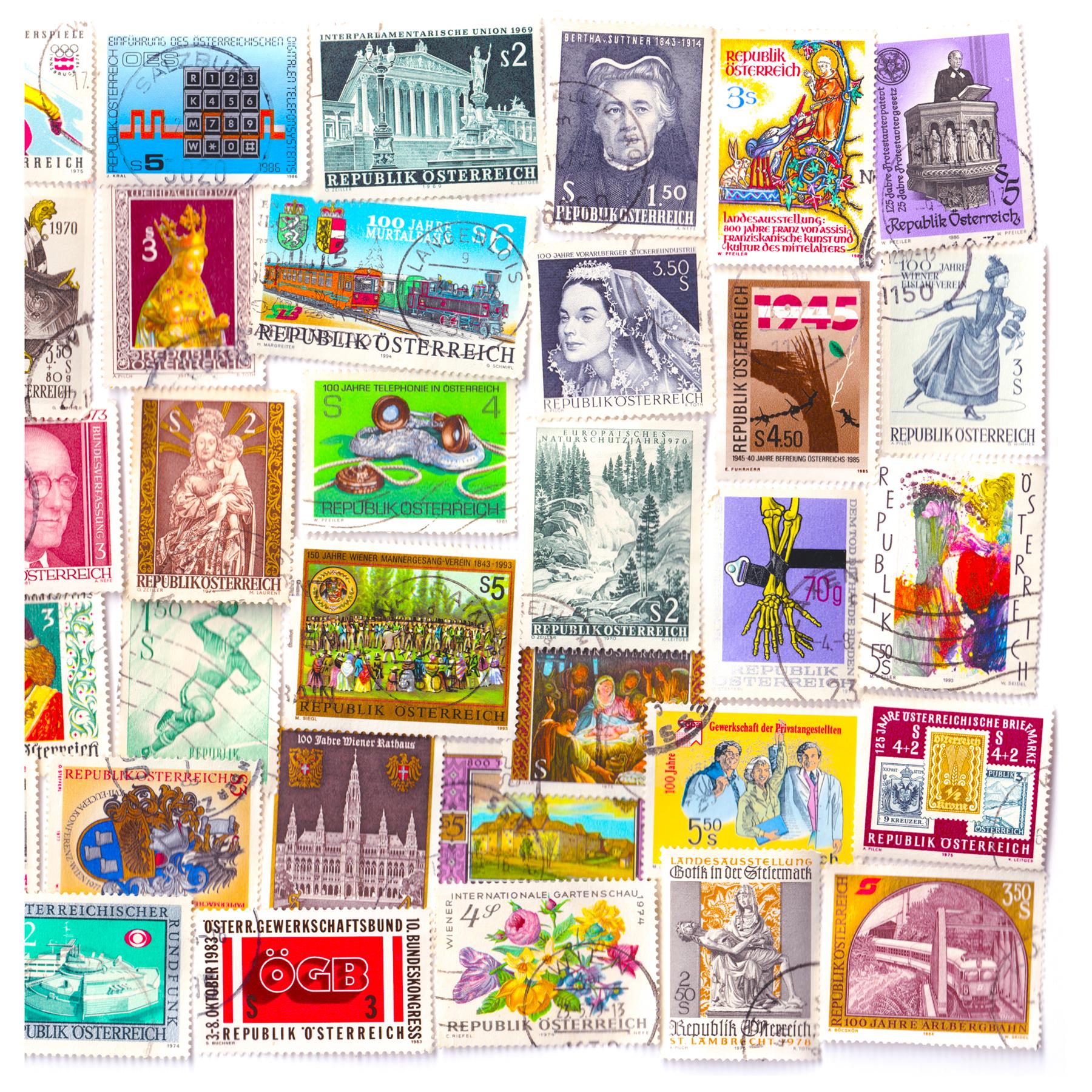 Austrian Postage Stamps | Unique Mail Marks | Austria Postmarks | Used Off Paper