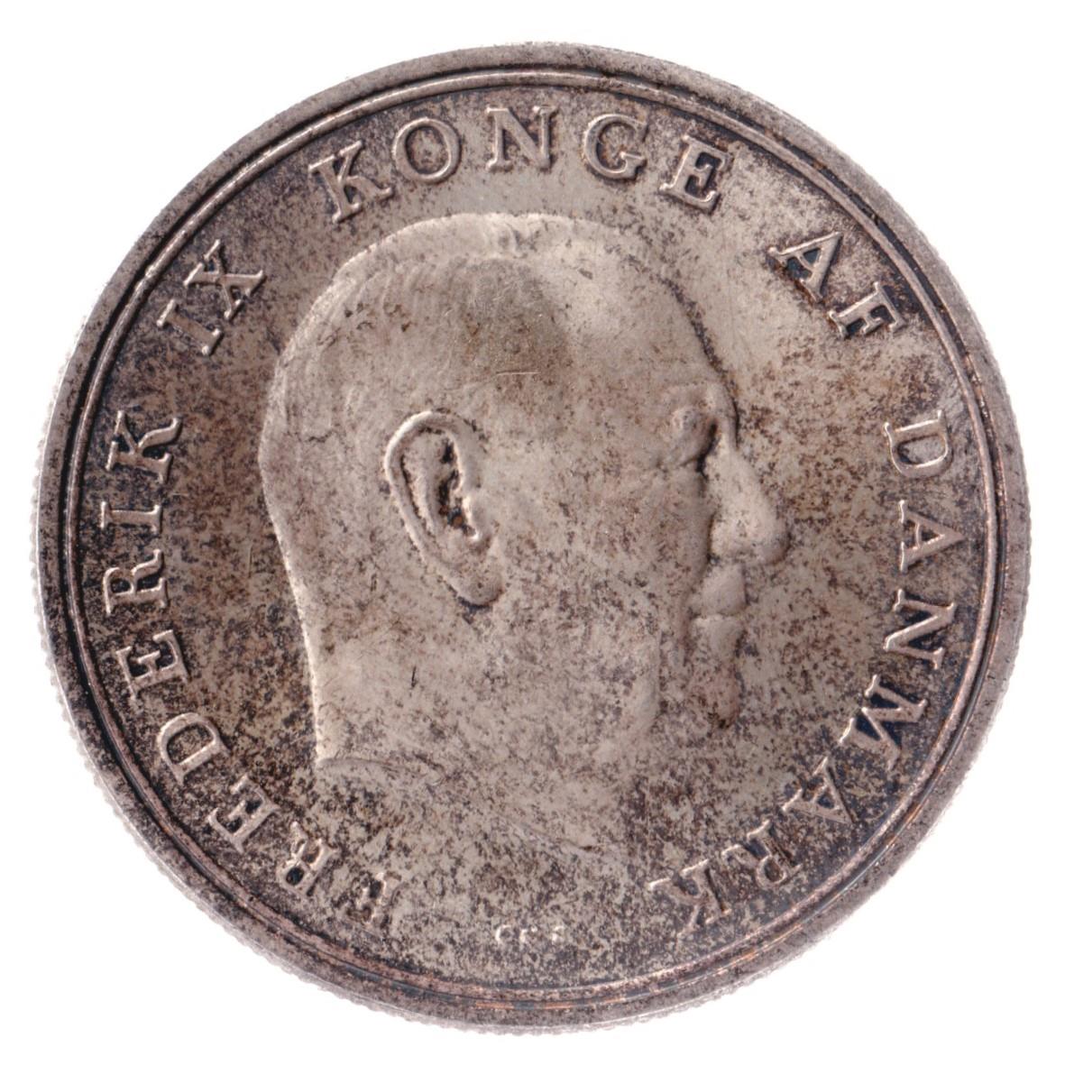 Danish Coin 5 Kroner | Frederik IX Wedding | Peincess Anne Marie | KM854 | Denmark | 1964