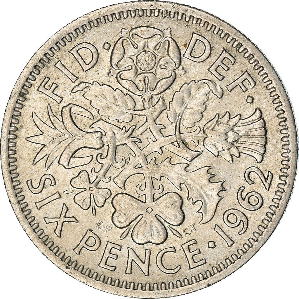 United Kingdom 6 Pence | 100 Coins | Elizabeth II 1st Portrait | 1954 - 1970