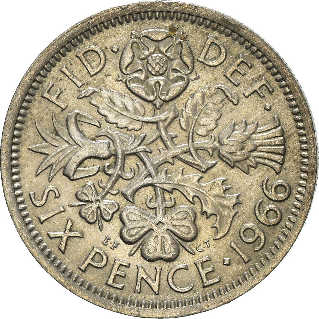 United Kingdom 6 Pence | 100 Coins | Elizabeth II 1st Portrait | 1954 - 1970
