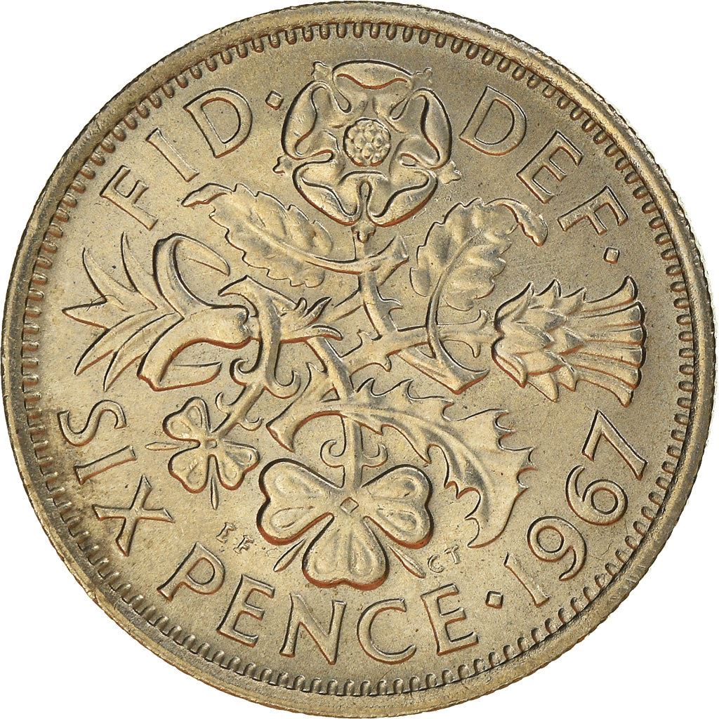 United Kingdom 6 Pence | 100 Coins | Elizabeth II 1st Portrait | 1954 - 1970