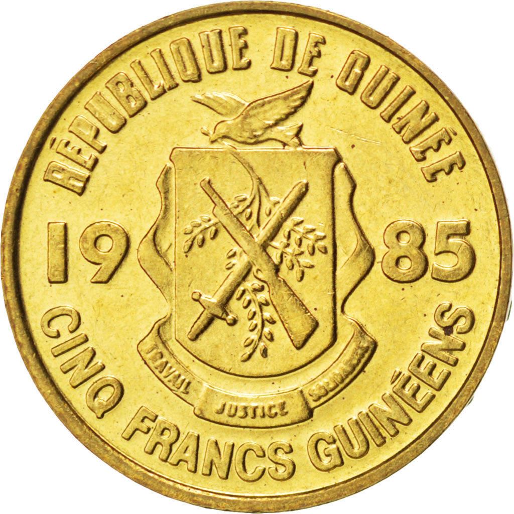 Guinea | 5 Francs Guineens Coin | Palm leaf | Km:53 | 1985