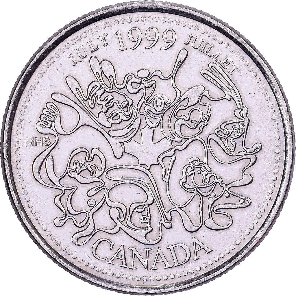 Canada | 25 Cents Coin | A Nation of People | Km:348 | 1999