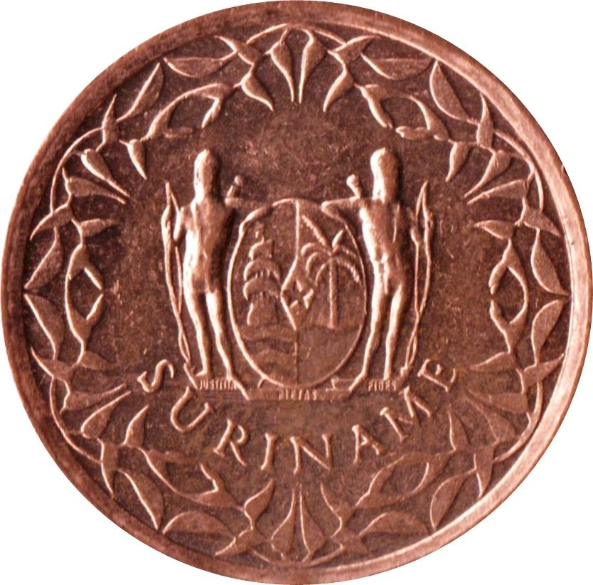 Suriname | 1 Cent Coin | Wreath | Km:11B | 1987 - 2021