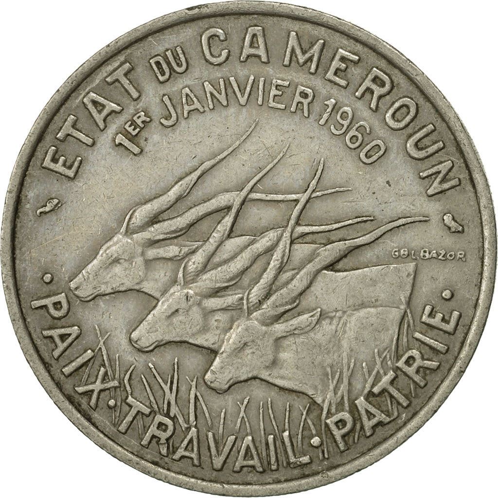 Cameroon | 50 Francs Coin | Giant Elands | Km:13 | 1960