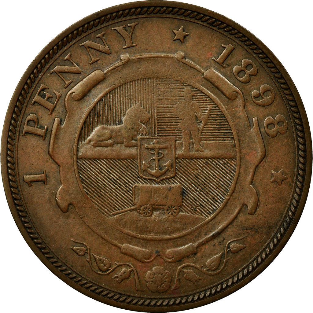 South African Republic | 1 Penny Coin | Lion | Marksman | Anchor | Wagon | Johannes Paulus Kruger | Km:2 | 1892 - 1898