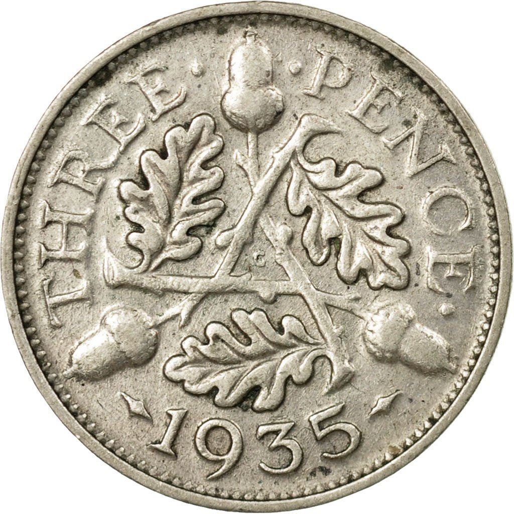 United Kingdom | 3 Pence Coin | George V | KM:831 | 1927 - 1936