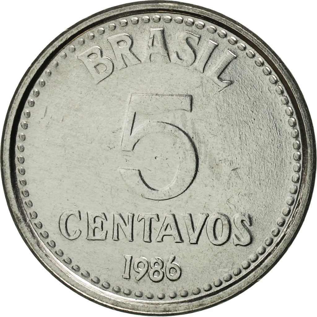 Монета Бразилии 5 сентаво KM601 1986 - 1988