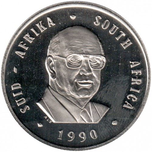 South Africa 1 Rand Coin | Pieter W. Botha | KM141 | 1990