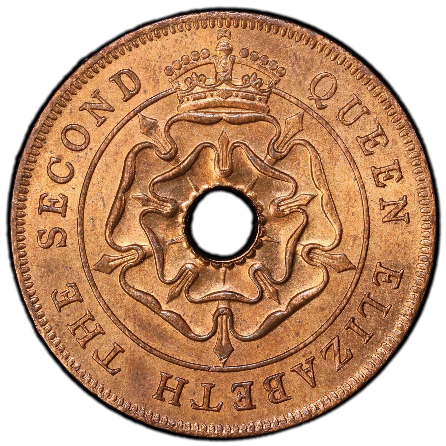 Southern Rhodesia | 1 Penny Coin | Crowned Flower | KM:29 | 1954