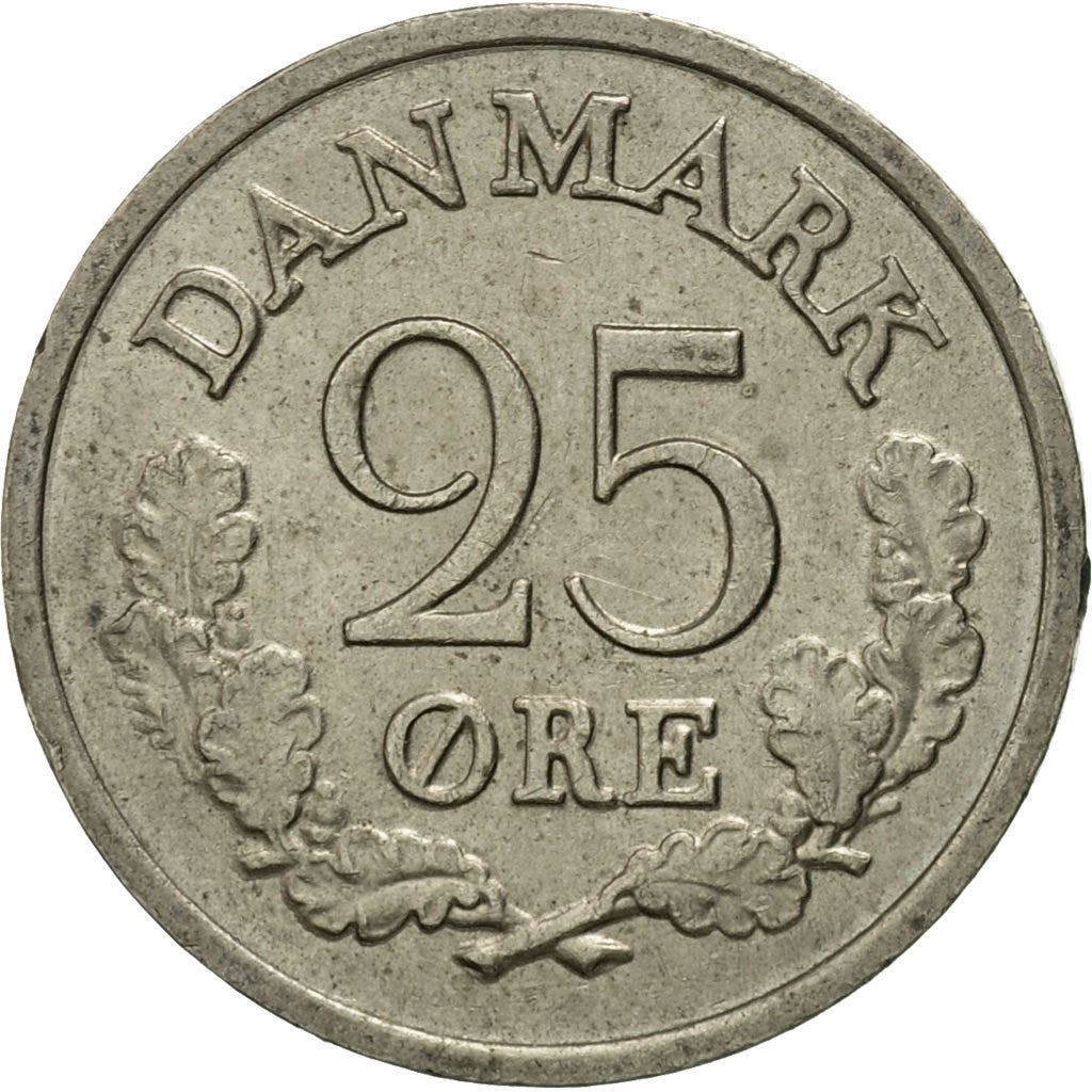 Denmark | 25 Ore Coin | Monogram | Km:850 | 1960 - 1967