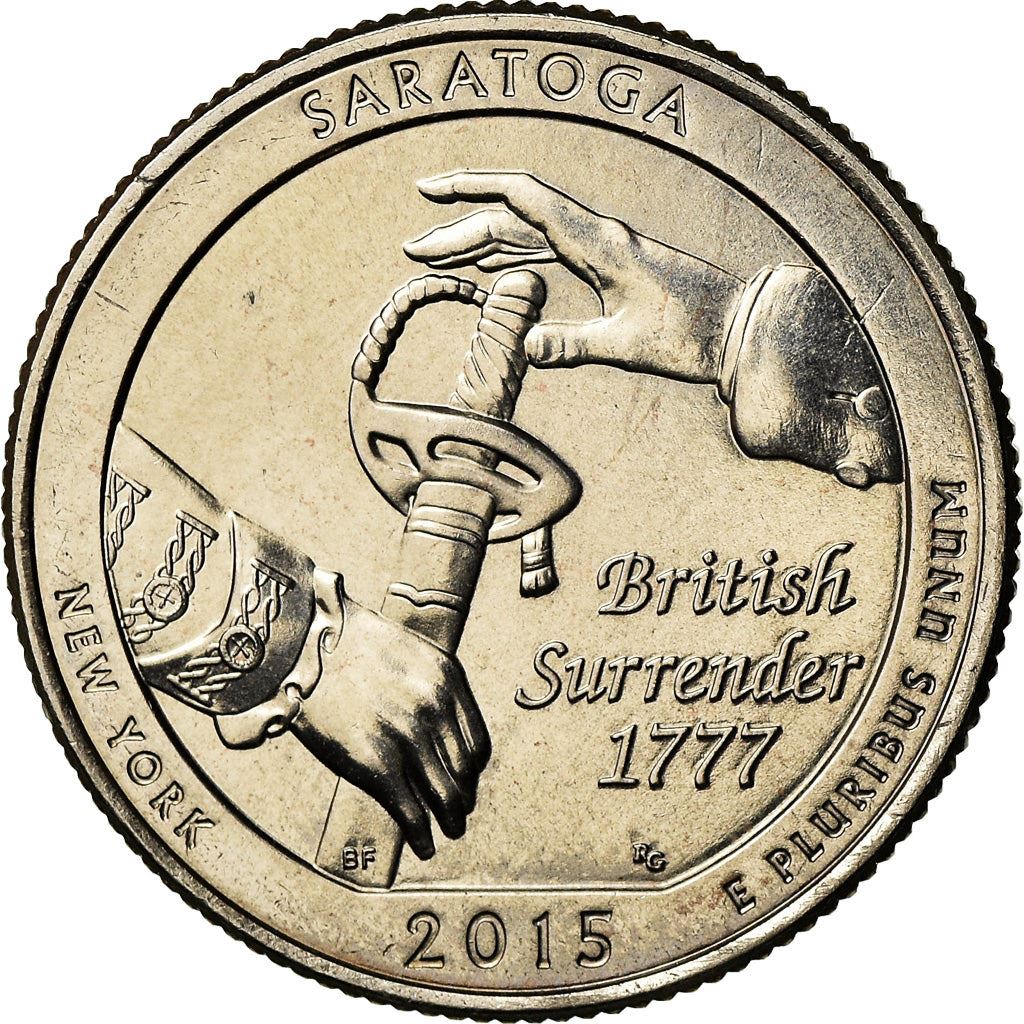 USA | 1/4 Dollar Mønt | Saratoga National Historical Park | KM:601 | 2015