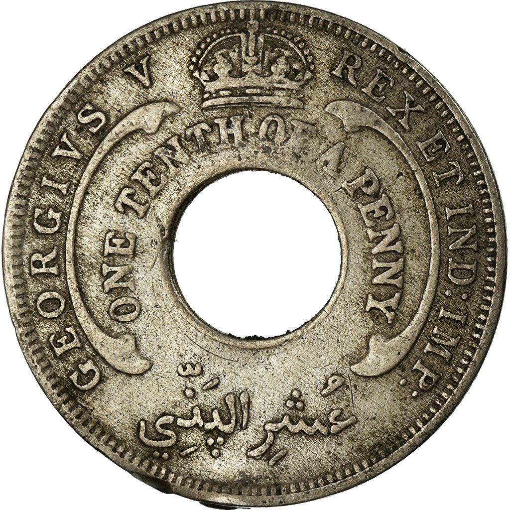 British West Africa | 1/10 Penny Coin | Crown | Hexagram | Km:7 | 1912 - 1936