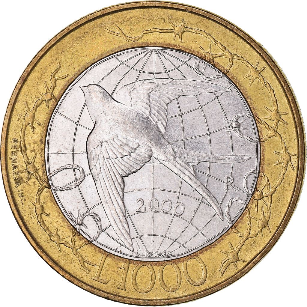 San Marino | 1000 Lire Coin | Barn Swallow | Km:405 | 2000