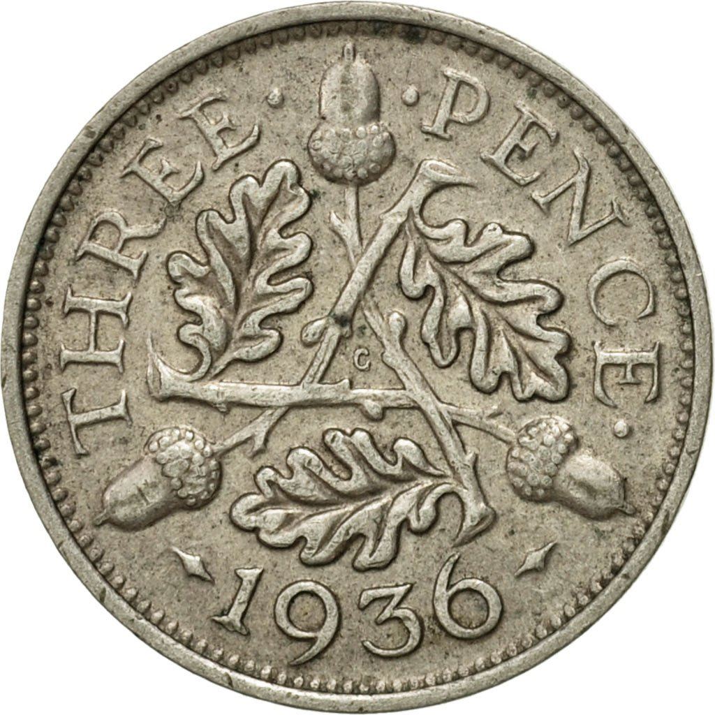 United Kingdom | 3 Pence Coin | George V | KM:831 | 1927 - 1936