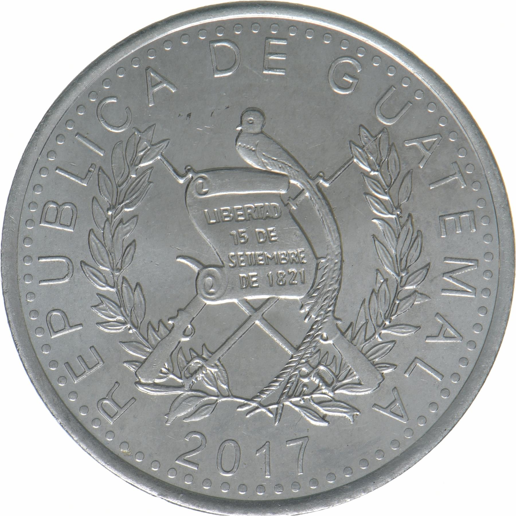 Gvatemala | 25 centų moneta | Vietinis portretas | KM:294 | 2012 - 2023